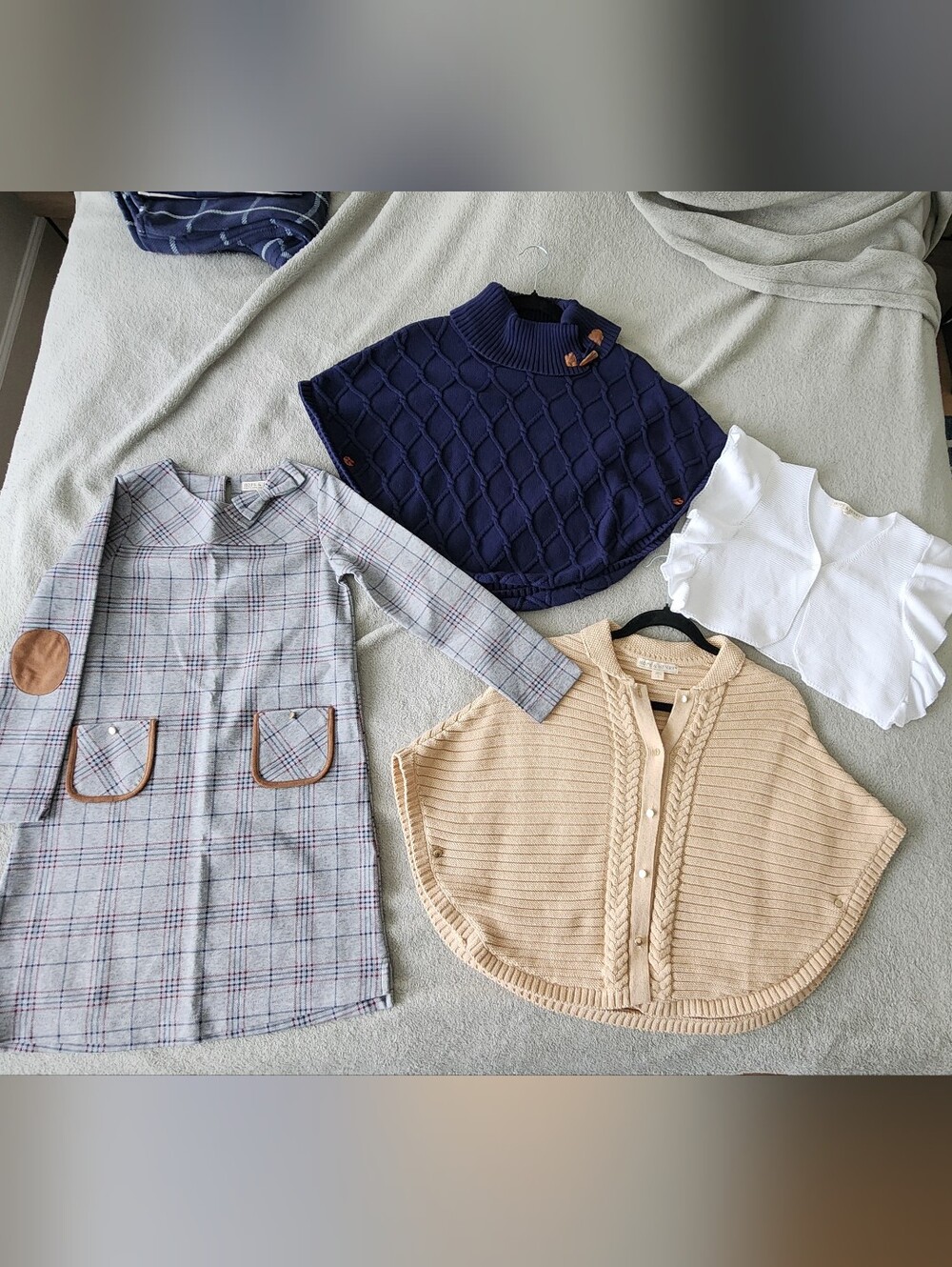 Set of HOPE & HENRY Girls Ponchos, Cardigan And Dress SIZE L